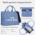Miniatyrbilde 4 av 5: Dame Canvas Tote Bag Casual Canvas Messenger Bag Axelväska Blå