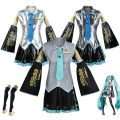 Miniatyrbild 1 av 5: Vocaloid Miku Cosplay Peruk Dräkt Japan Midiklänning Nybörjare Framtid Miku Cosplay Kvinna Halloween Kvinnors Dräkt Herr Strl. V Sliver White XXXL
