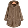 Pikkukuva 1 / 3: Naisten hupullinen teddykarhutakki Solid V Khaki 4XL
