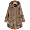 Pikkukuva 1 / 3: Naisten hupullinen teddykarhutakki Solid V Khaki M