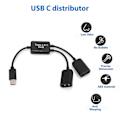 Miniatyrbild 4 av 5: Typ C OTG USB 3.1 2.0 Hona OTG Laddning 2 Port HUB Kabel Y Splitter