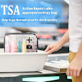 Miniatyrbillede 3 af 5: 3 stk. TSA-godkendt toilettaske, klar rejsetaske, klar makeuptaske, vandtæt rejsemakeup kosmetikpose (sort)