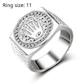 Miniatyrbillede 1 af 5: Ring Herre Hip Hop Sølv Guld Krone Heartbreak Fingerring-Yvan