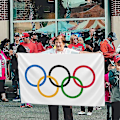 Miniatyrbilde 3 av 5: Foldbar Olympiske leker fem ringer flagg tykkere polyester banner  YIY