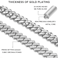 Miniatyrbillede 5 af 5: Julegave Cuban Links Kæde Til Mænd 13mm Halskæde Guld Sølvbelagt Halskæder Kæde Diamant 18 Tommer
