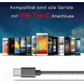 Miniatyrbilde 4 av 4: Hurtiglading kabel type-c datakabel ladekabel flettet datakabel - svart, 1m, 1 stk