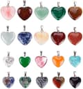 20 stk. hjerteformede stenvedhæng charms krystal chakra perler til Acsergery DIY halskæde gave