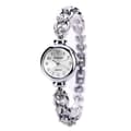Het mode lyxiga kvinnor klockor kvinnor armband armbandsur (Silver)