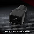 Miniatyrbild 3 av 5: Beige IEC 320 C13 till C20 AC-adapter, IEC 15A till 10A, 16A till 10A AC-omvandlare, C20 16A till C13 10