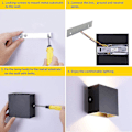 Miniatyrbild 4 av 5: 2-pack LED Vägglampor Inomhus Upp och Ner Vägglampor Svart 6W Aluminium
