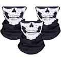 Miniatyrbilde 1 av 5: 3 stk. Skull Mask Pustende Ansiktsmasker - Svart Sømløs Balaclava Maske Multifunksjonelt Pannebånd Skjerf Hodeplagg Halsvarmer for Utendørs Sykling