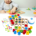 Miniatyrbillede 2 af 4: 1 sæt form sorter legetøj grater-fri vandbaseret maling lyse farver træ geometriske formede byggeklodser legetøj til gave A