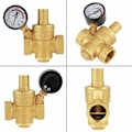 Miniatyrbillede 3 af 5: DN20 Messing Justerbar Vandtryksreducerende Ventil med Manometer Trykmåler, Messing Justerbar Vandtryksreducerende Ventil (DN20)