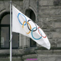 Miniatyrbilde 2 av 5: Foldbar Olympiske leker fem ringer flagg tykkere polyester banner  YIY