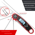 Miniatyrbilde 2 av 4: 2024 Matlagningstermometer med sammenleggbar sonde, bakgrunnsbelyst LCD, automatisk på/av - Svart
