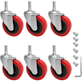 Miniatyrbillede 3 af 5: 6 stk. Creeper-hjul 2,5 tommer Heavy Duty drejelige hjul med M10 gevindstang LANG