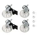 Miniatyrbilde 2 av 5: 4 stk 2 tommers M8x15mm Skruegjengede Stemme Hjul Kontorstol Hjul Klar Svingbare Hjul Med Bremse For Sofa Stol Skap