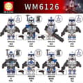 8-pack Legion Clone Trooper Army Set Mini Captain Rex Jesse och Echo Star Captain Rex 501st Clone Trooper Wars Figurer Klossar