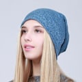 Miniatyrbilde 3 av 5: Hettelue for kvinner, enkel beanie i bomull, slouchy beanie for vår, strikket lue for kvinner, svart skullie, JS293A