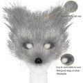 Miniatyrbillede 4 af 5: Imiteret pels rævehale kat ulv cosplay kostume sæt plys maske fluffy pote handsker Halloween jul Dark Gray