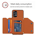 Pikkukuva 4 / 4: Samsung Galaxy A32 4G (EU-versio) -puhelimelle Skin Feel PU + TPU + PC -takakuori, iskunkestävä suojakotelo korttipaikoilla, pidikkeellä ja valokuvakehyksellä (ruskea)
