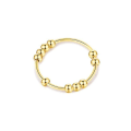 Miniatyrbillede 3 af 3: Roterende Perle Finger Ring Anti-stress Angst Ring Gaver 2 Stykker Guld Og Sølv