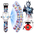 Miniatyrbillede 1 af 4: Nyt Zeta Ultraman ur med projektionsfunktion og tegneserie-flip-legetøj – 24 dias-spil, blå øjne