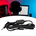 Miniatyrbillede 5 af 5: Gaming Headset Kabel Vævet Høretelefonledning Med Lydstyrkekontrol Og Lydløs-knap Til Logitech G Pro G Pro X G433 G233 Sort