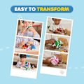 Miniatyrbilde 4 av 5: Robocar Poli 4-pakning Poli + Amber + Roy + Helly Transformerende Robotleker, 10 cm Transformerbar Actionfigurleke, Redningskjøretøy LekeSett, Julebursdag