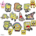 Miniatyrbild 1 av 5: 15 st Spongebob Squarepants-tema Broderade Strykjärnspåsar, DIY Sy Applikationslapp, Sy På/Strykjärnspås för Jeans, Byxor, Kläder, Jacka, Ryggsäck