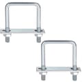 U-bolt M8 95 x 120 mm Rustfritt Stål med Mutter Rammeplate Skive for Rørtilkobling Bil Skip Sleping (2 stk)