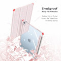 Miniatyrbilde 5 av 5: For Ipad Air 4 10.9 2020 Etui, Folio Tri-Fold Stand Smart Etui med Avtakbart Slim Hard Shell Transparent Bak - Rosa