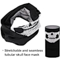 Miniatyrbilde 3 av 5: 3 stk. Skull Mask Pustende Ansiktsmasker - Svart Sømløs Balaclava Maske Multifunksjonelt Pannebånd Skjerf Hodeplagg Halsvarmer for Utendørs Sykling