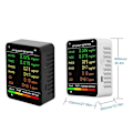 Miniatyrbillede 3 af 4: 6 i 1 luftkvalitetsdetektor LCD-storskærm Co2-måler Pm2.5 Pm10 Hcho Tvoc Co Co2 Co Koldioxidformaldehydmonitor