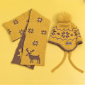 Miniatyrbilde 5 av 5: Kawaii Strikket Beanie-lue + Julehjort Halsduk i Ullhatt Vinter