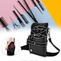 Miniatyrbillede 5 af 5: Saks Holster Pung, PU Læder Barber Hårklippesaks Holster, Hårstylist Værktøjspose, Hår Salon Saks Opbevaring Taljepose til Frisør(B