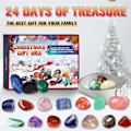 Miniatyrbillede 3 af 5: 2023 Julekalender 24 Dages Nedtælling Advent Kalender Naturlig Helbredende Krystal Mineralsten Blind Box Julefest Favør Til Børn