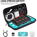 Miniatyrbillede 3 af 5: (Sort) 1. Nintendo Switch Lite-etui, hardcase til Nintendo Swi