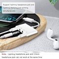 Miniatyrbillede 3 af 4: 4 i 1 hovedtelefonstikadapter og splitter til lydoplader, iPhone-hovedtelefonstik + dobbelt 3,5 mm hovedtelefonstik + opladningsport til iPhone 13 12 11 X 8 7 /
