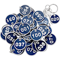 Miniatyrbillede 1 af 5: Anjetan nummererede tags, 100 stk. nummer 001-100 stempling nummer tags etiketter til klassificering, runde metal nummererede markering identifikation