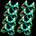Miniatyrbilde 1 av 5: 8-pakke Glitter Juletre Lysende Blinkende LED Solbriller Jul Solbriller Gløder I Mørket LED Briller Plast Lysende Briller Jul Tre Kostyme for Julefestgaver