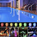 Miniatyrbild 4 av 5: Poolbelysning Under Vatten, USB Laddningsbar, Flerfärgad Rgb-13 Led med RF Fjärrkontroll