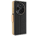 Miniatyrbild 2 av 5: Fodral för Xiaomi Redmi 14C Plånbok Läder Saffiano Fancy, Svart / Guld