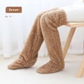 Miniatyrbillede 2 af 5: Teddy Legs Lange Strømper - Teddy Legs Strømper, Over Knee Høj Fuzzy Leg Warmer Strømper Sjov Pels Lang Vinter Strømper - SALG Brun