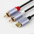 Miniatyrbilde 2 av 5: USB C til 2RCA Lydkabel Adapter Type-C til Dobbel RCA 1M