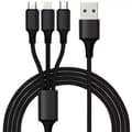 Miniatyrbilde 1 av 5: 3-i-1 Micro USB / Lightning / USB Type-C USB-kabel