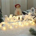 Miniatyrbillede 3 af 5: Julebogstaver Lampe, Ny Julehængende Dekorativ Lampe, DIY Glædelig Jul Bogstav Lampe