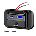 Pikkukuva 1 / 5: Kaksoispikalataus Usb Qc3.0 Ja Pd3.0 Rv Usb-Pistoke 12v Usb-Laturi Auton Usb-Portti 12 Voltin Usb-Pistoke