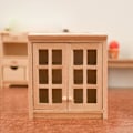 Pikkukuva 4 / 5: Maalaamaton nukkekodin miniatyyrikalusteet Nukkekodin sisustuskoriste Näyttelykaappi keittiöön