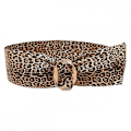 Miniatyrbillede 1 af 4: Dametøj Bred Cinch Bælte Vintage Leopard Print Kunstlæder Bælte Kjole Bælte